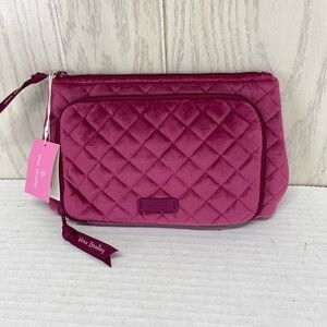 Vera Bradley Majestic Magenta Quilted Plush Compact Cosmetic Organizer NWT